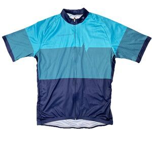 Louis Garneau Cycling Jersey Blue Men L Fitbit Blue Shirt Full Zip 3 Pockets